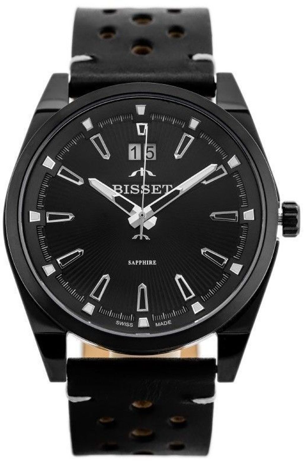 Zegarek męski Bisset na czarnym pasku BSCF40. Zegarek męski Bisset. Męski zegarek z szafirem. Męski zegarek Bisset na czarnym pasku. Zegarek męski Bisset idealny na prezent..jpg